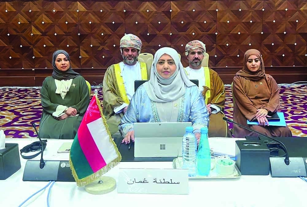 Dr Laila bint Ahmed al Najjar, Minister of Social Development, at the ESCWA meeting in Algeria. — ONA