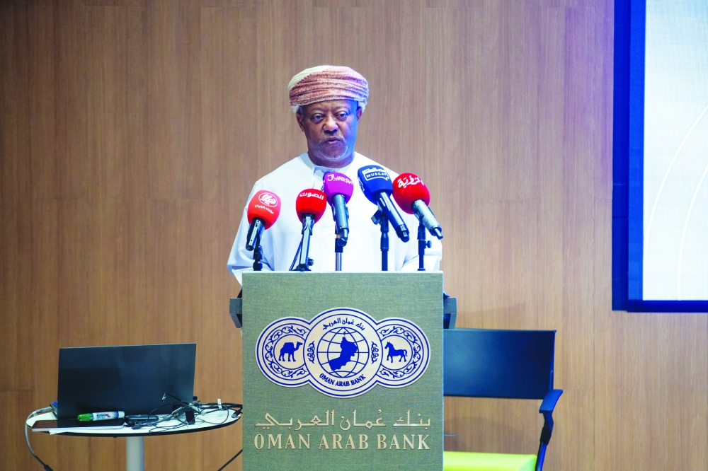 Sulaiman al Harthi, Chief Executive Officer of Oman Arab Bank, unveiling plans for a major capital increase on Tuesday.