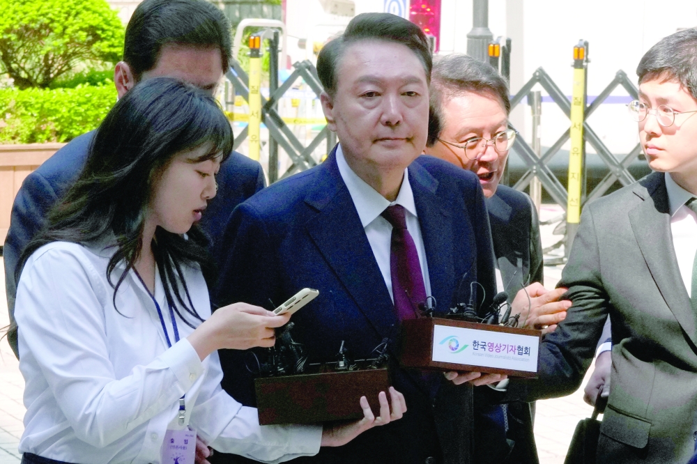 South Korea's ousted President Yoon Suk Yeol arrives at the Seoul Central District Court, in Seoul. — Reuters file photo
