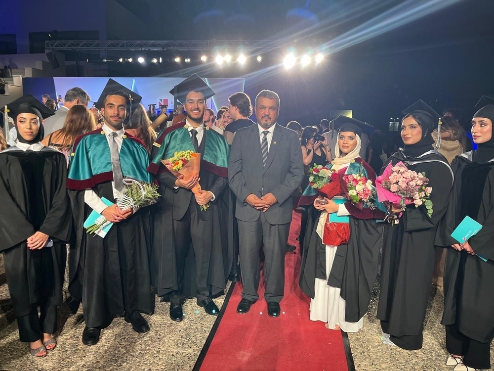 Graduated Omani doctors at the graduation ceremony.