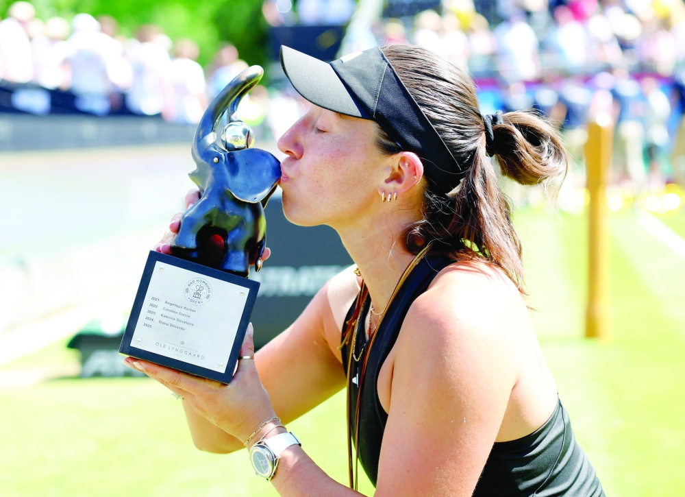 Jessica Pegula of the US celebrates with the trophy. — Reuters 