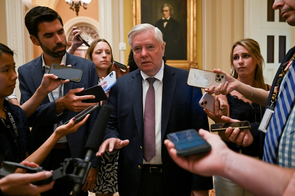 US Senator Lindsey Graham (R-SC) speaks to the media, on Capitol Hill in Washington. — Reuters