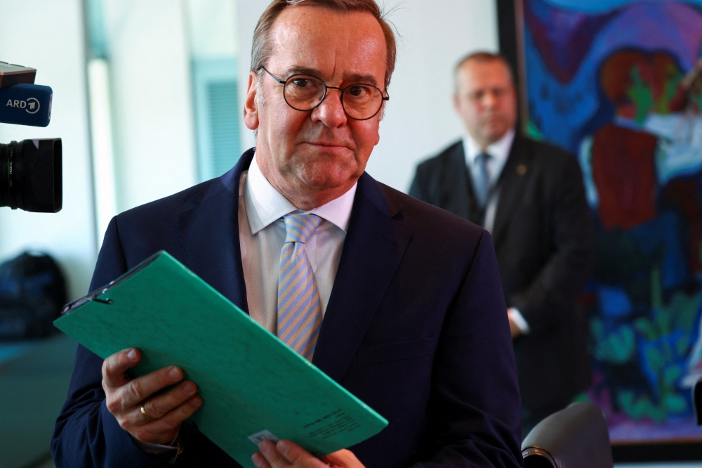 German Defence Minister Boris Pistorius looks on, on the day of a cabinet meeting at the Chancellery in Berlin. — Reuters