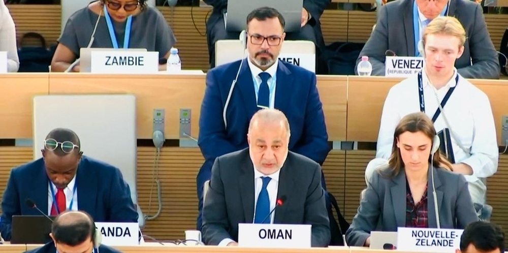 Idris Abdulrahman Al Khanjari addressing the Geneva session