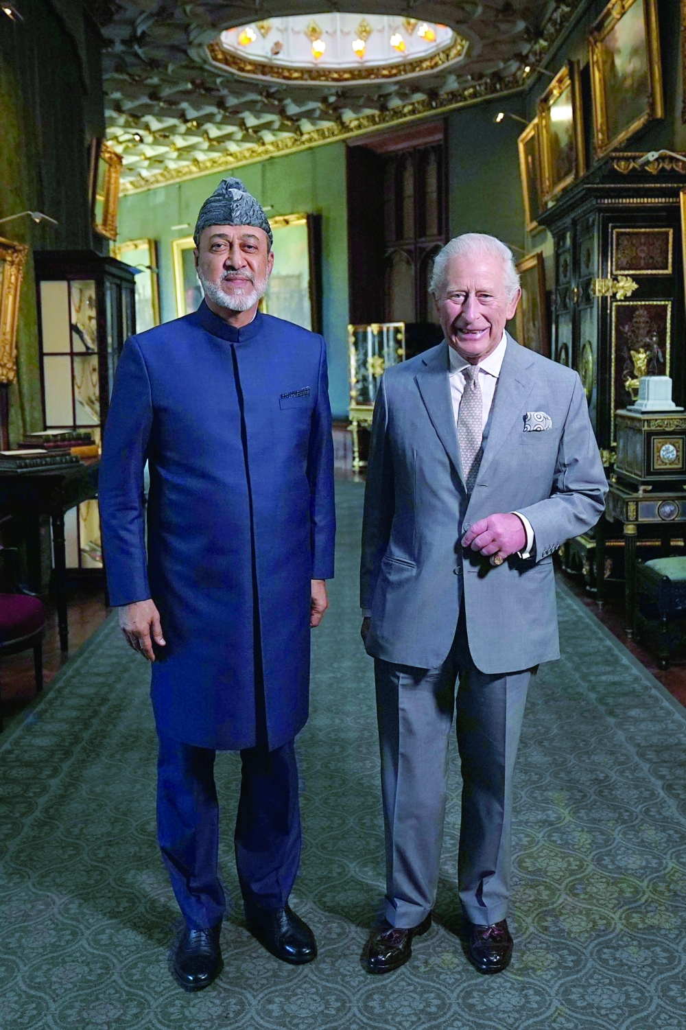 His Majesty Sultan Haitham bin Tarik with King Charles III at Windsor Castle