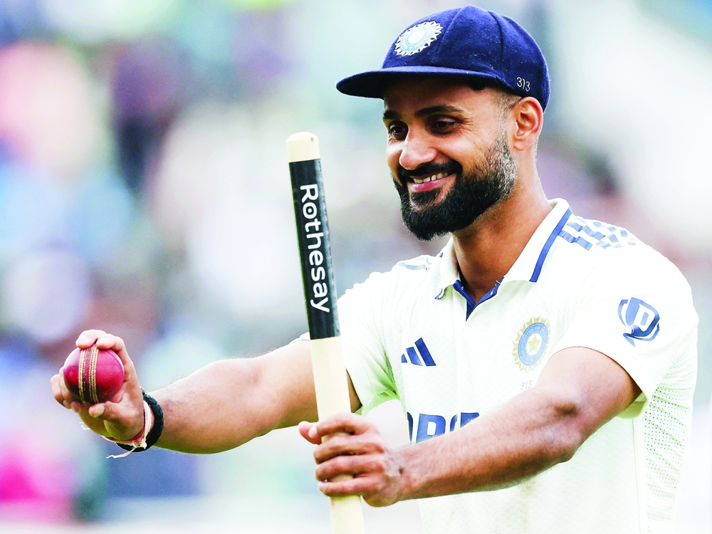 Akash Deep celebrates winning the match against England at  Edgbaston on Sunday. — Reuters