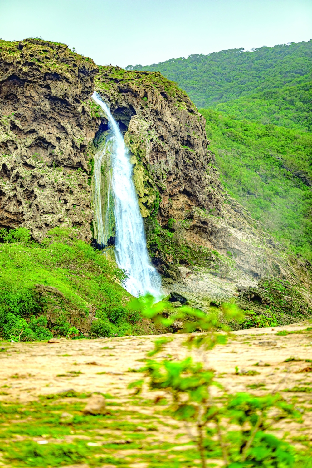 Attractive waterfall of Darbat located in Salalah, Oman.