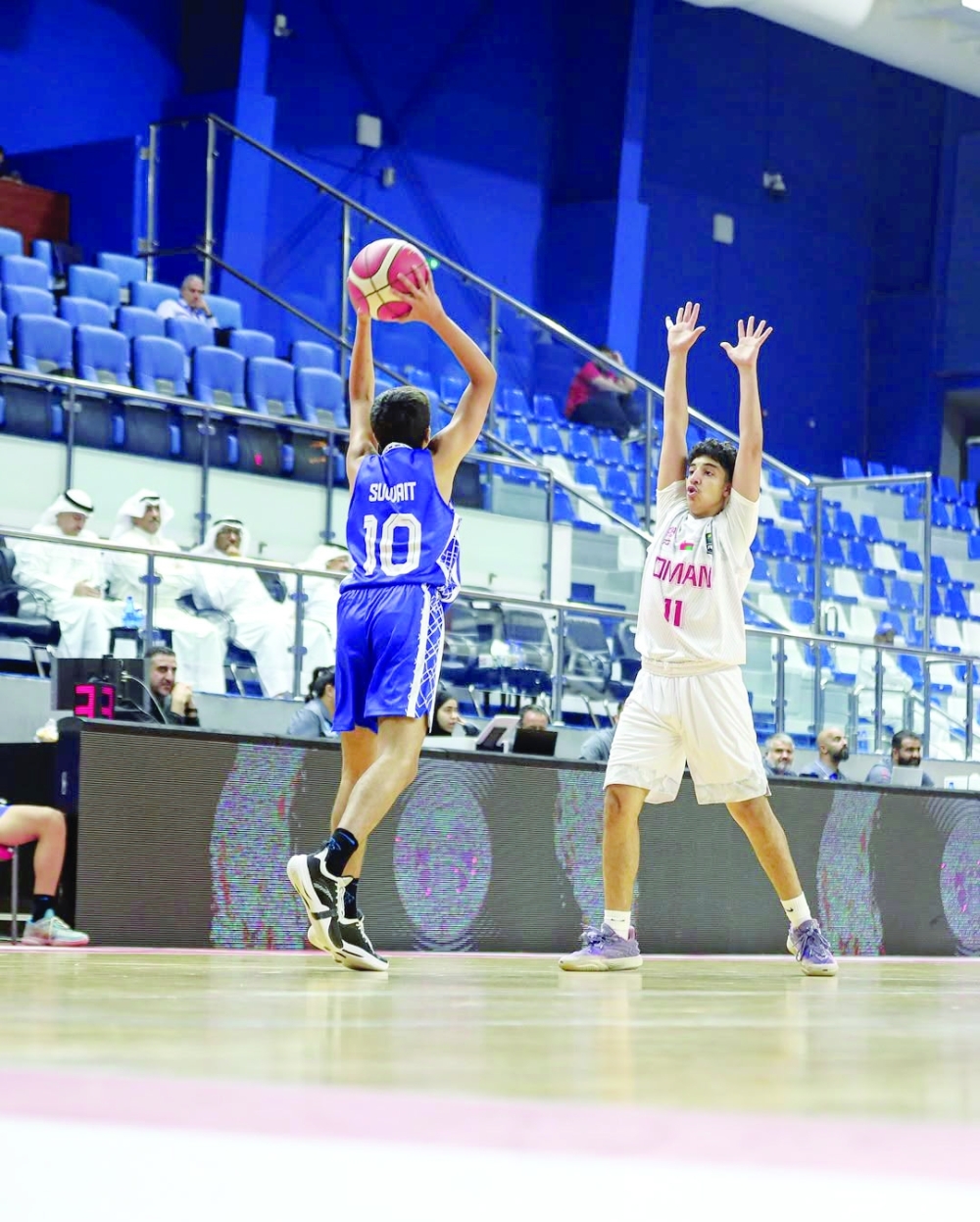 Oman and Kuwait player in action 