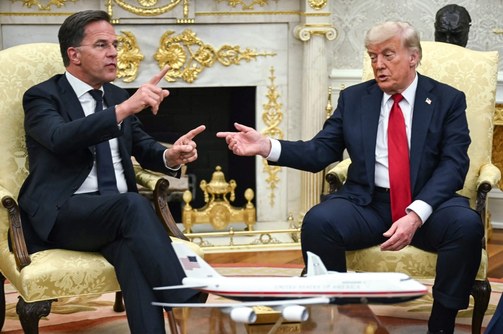 US President Donald Trump with NATO Secretary-General Mark Rutte in Washington, DC, on Monday. — AFP