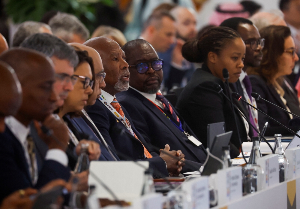 South Africa's Reserve Bank Governor Lesetja Kganyago addresses delegates at the G20 finance meeting in Durban. - Reuters