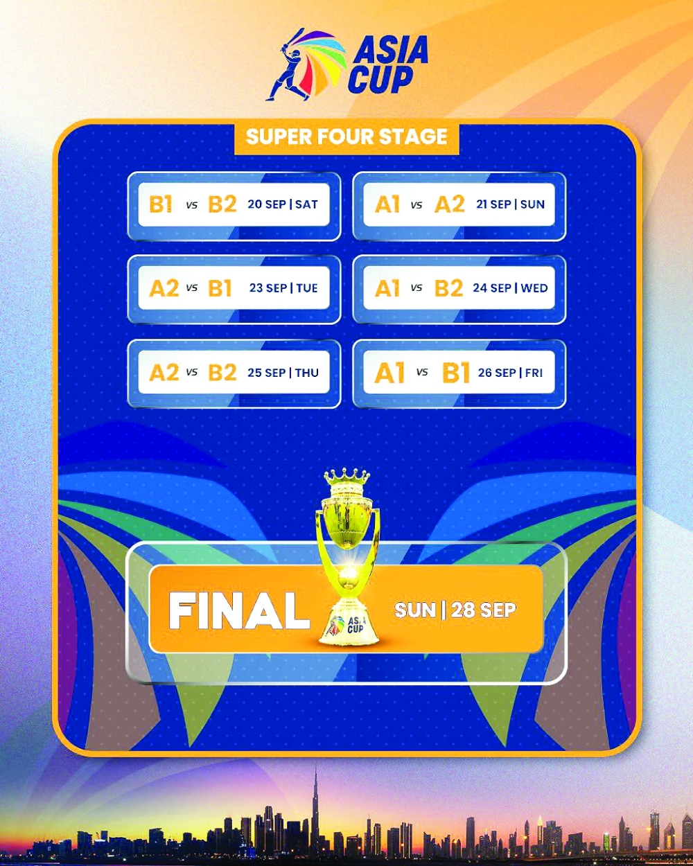 India to face Pakistan in UAE at Asia Cup cricket