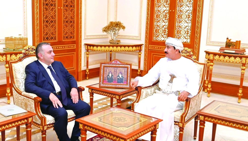 Gen Sultan bin Mohammed al Numani, Minister of the Royal Office, holds talks with Azerbaijan Ambassador Rashad Ismayilov