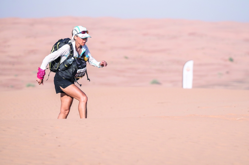 An athlete during the Stage 4 of Oman Desert Marathon 2024. — Ian Corless
