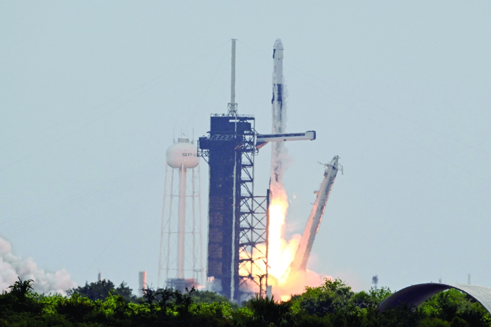 A SpaceX Falcon 9 rocket lifts off, at Nasa Kennedy Space Center in Florida. — AFP