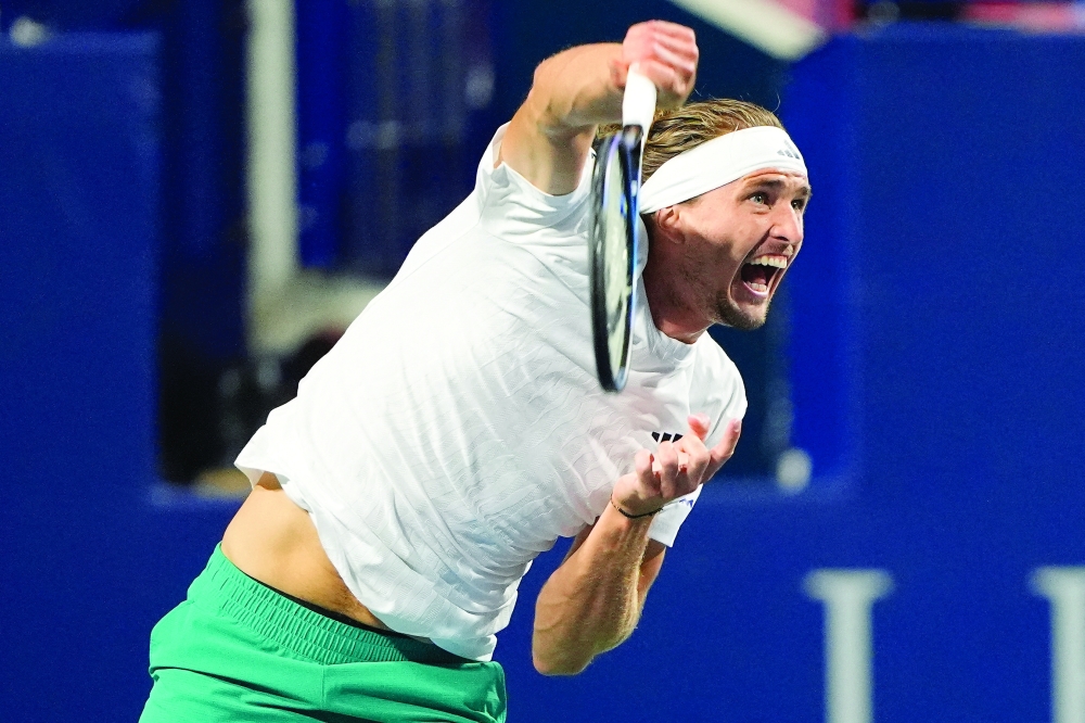 
Zverev (GER) hits a ball during the fourth round. — Reuters 