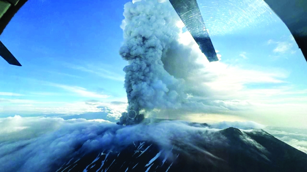 
Eruption of the Krasheninnikov volcano. 