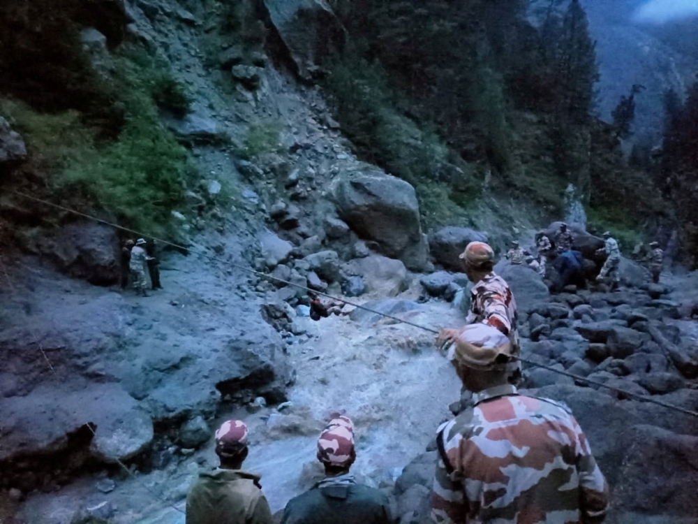 Rescue operations amid heavy rains in location given as Kinnaur