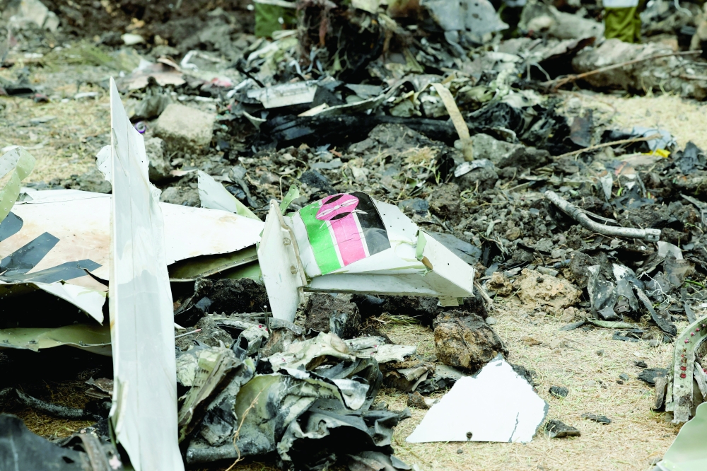 
Debris is scattered on the ground at the scene where a Cessna plane operated by AMREF Flying Doctors crashed into buildings in the Githurai suburb of northeastern Nairobi. — Reuters 