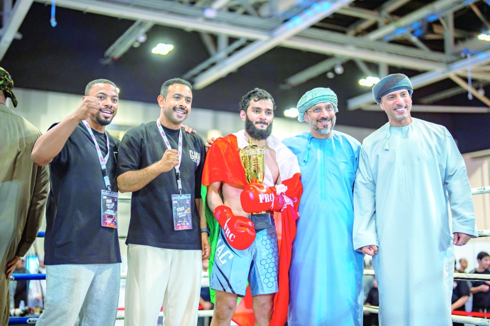 Boxer Azan al Balushi, a competitor in the main event fight