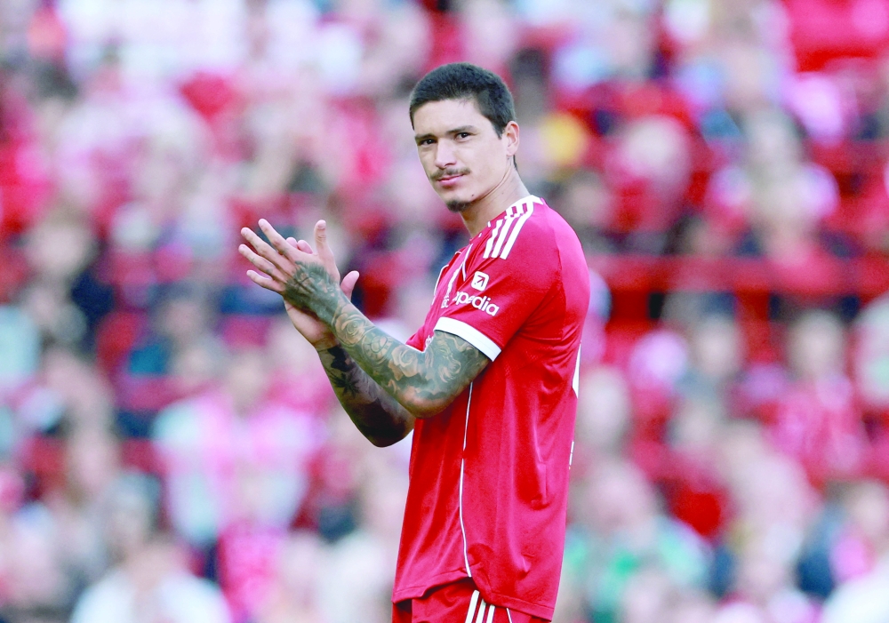 Liverpool's Darwin Nunez reacting. — Reuters