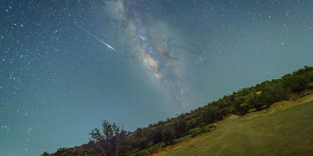 This year, the peak coincides with a waning gibbous moon with about 84 per cent illumination.