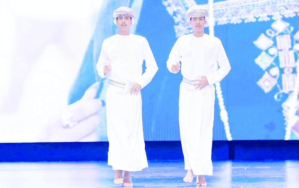 During the event, students presented a performance of the Omani folk art. — ONA