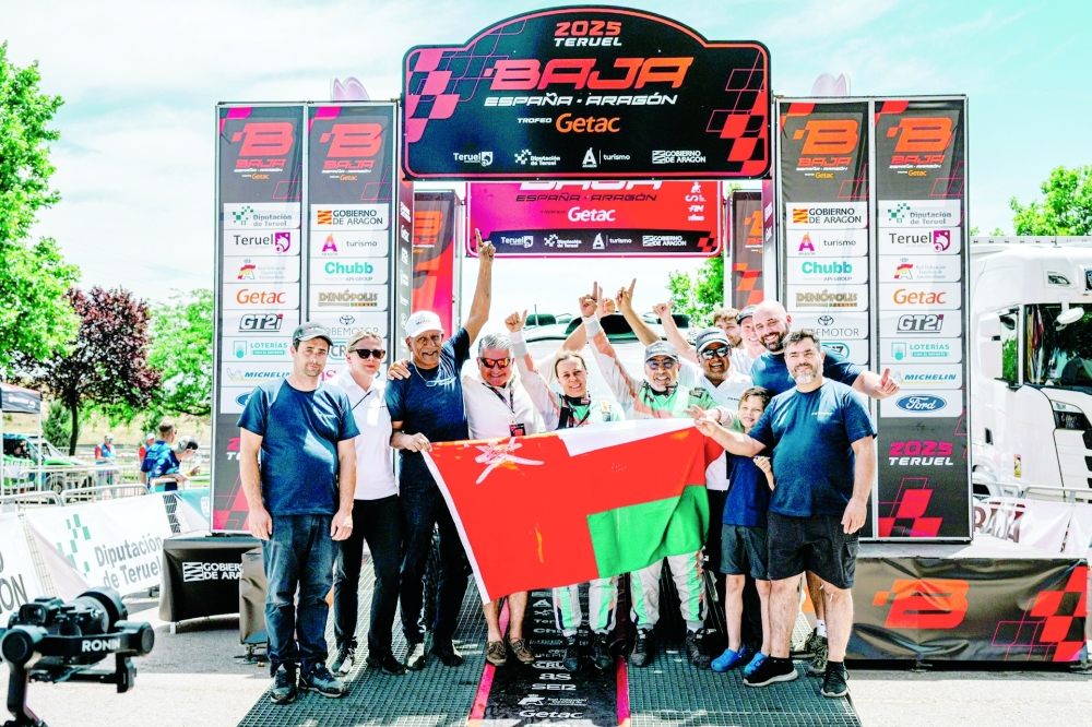 Hamad al Wahaibi celebrates after Baja Spain with RX Sport.