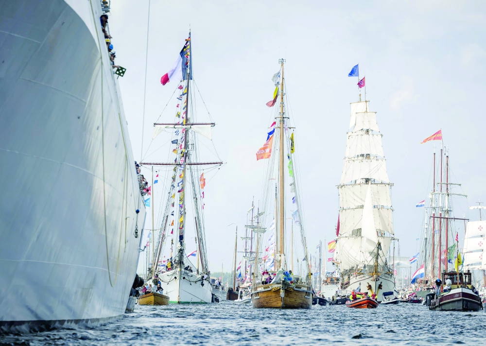 Tall ships sail into Amsterdam for giant maritime festival