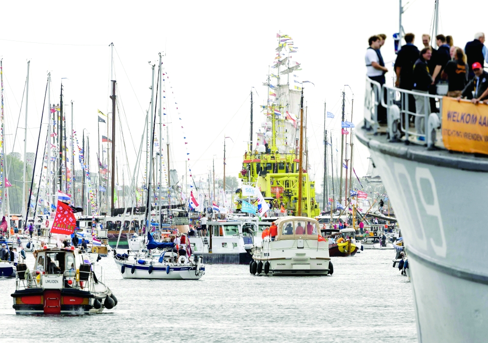Tall ships sail into Amsterdam for giant maritime festival