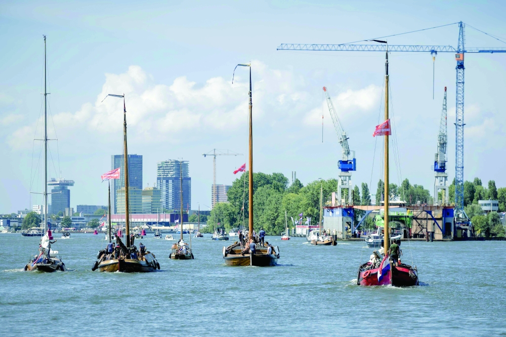 Tall ships sail into Amsterdam for giant maritime festival