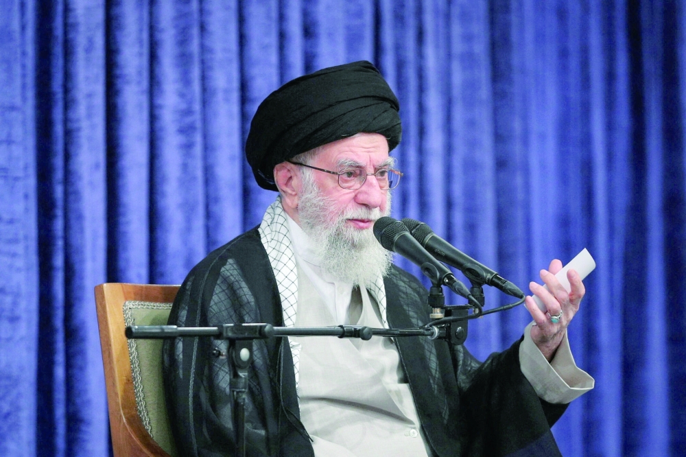 Iran's Supreme Leader Ayatollah Ali Khamenei speaks during a meeting, in Tehran. — Reuters