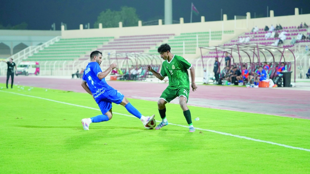 Saham and Sohar players in action during the Jetour Cup.