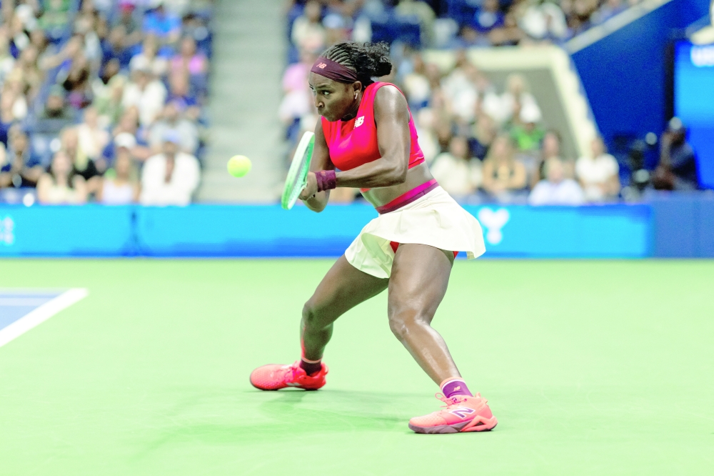 Coco Gauff of the United States in action against Ajla Tomljanovic of Australia in the first round of the women's singles at the US Open at Arthur Ashe Stadium. — Reuters 
