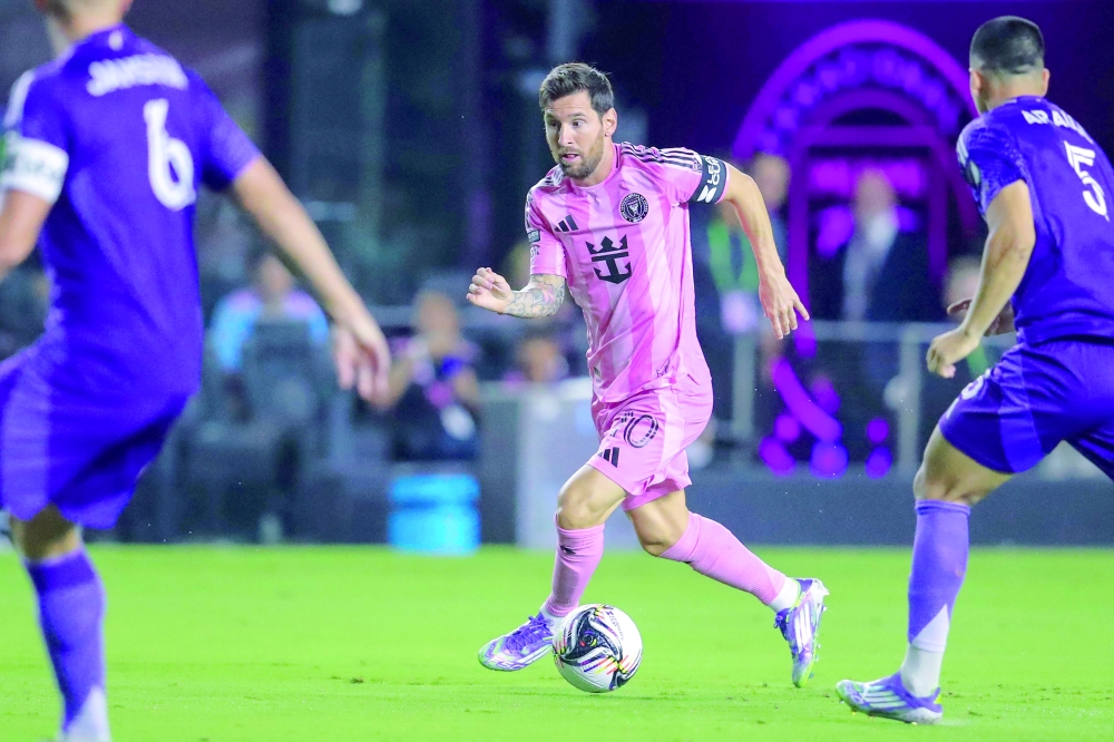 Inter Miami's Argentine forward #10 Lionel Messi controls the ball during the Leagues Cup semifinal at Chase Stadium in Fort Lauderdale, Florida. — AFP
