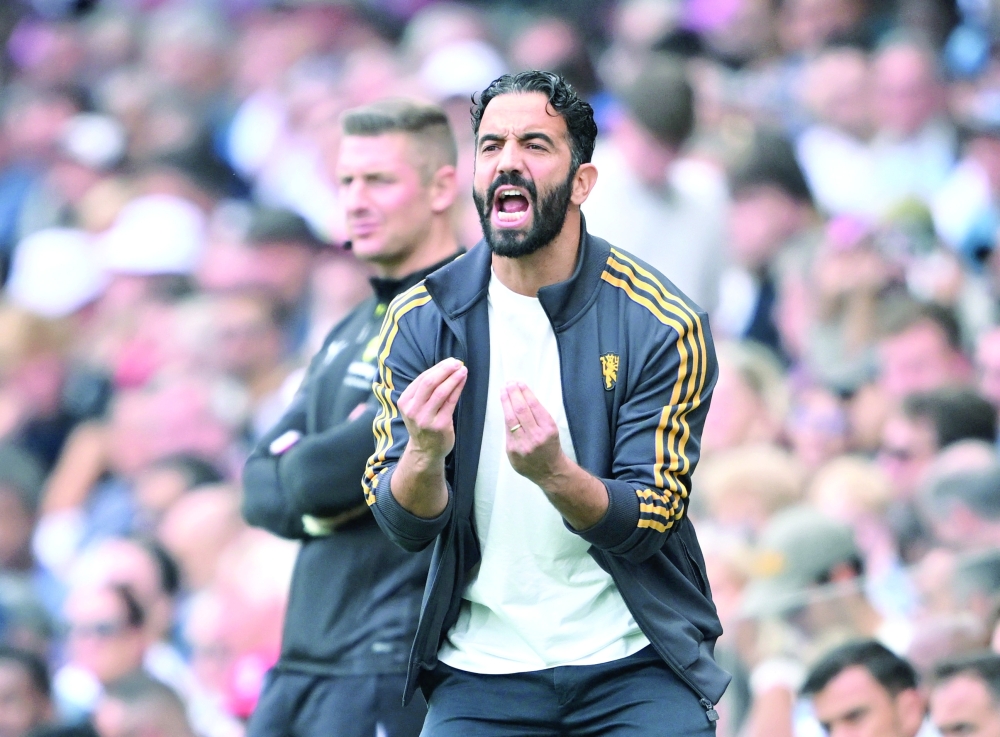 Manchester United manager Ruben Amorim reacts during the EPL match against Fulham at Craven Cottage, London. — Reuters