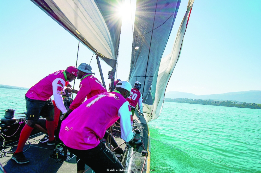 Oman Sail team during SSL training in 2023.