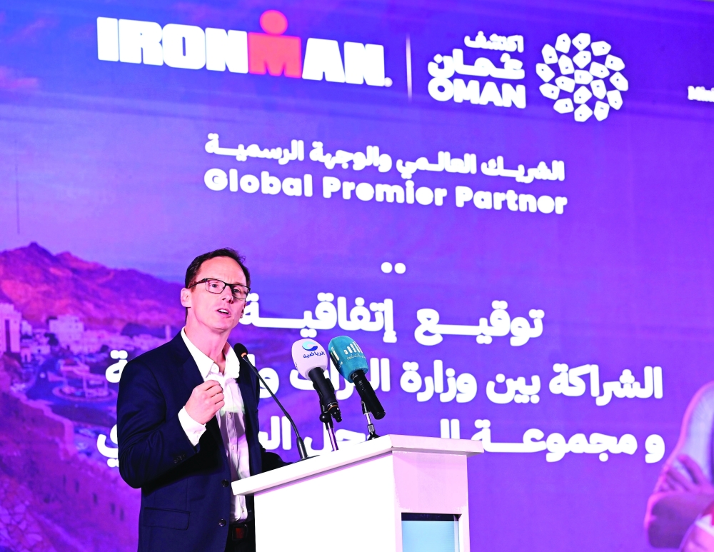 Scott DeRue, CEO of Ironman Group, said that Oman, with its rich natural and human resources, was the ideal choice for this partnership. — Hussein al Muqbali
