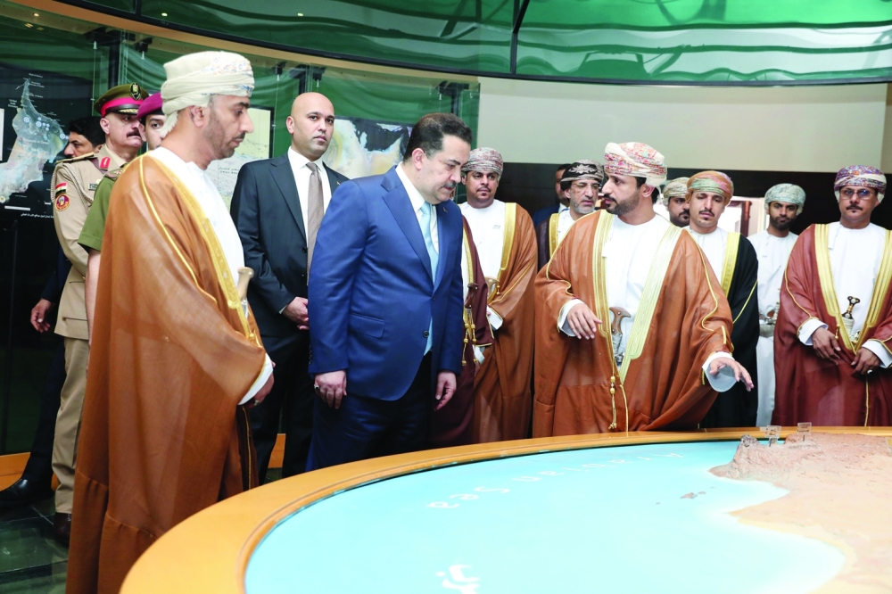 Mohammed Shia’ al Sudani, Prime Minister of Iraq, at the Museum of Frankincense Land in Salalah on Thursday