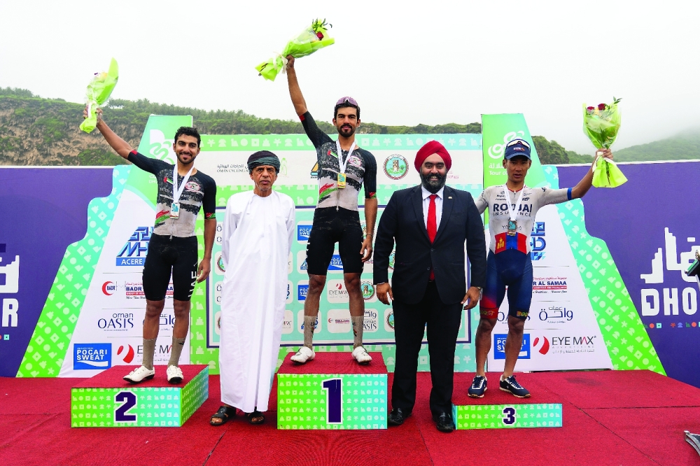 Dhofar Classic cycling race results: Mohammad al Mutaiwei claimed first place, Abdulla Jasmi secured second place and Tegshbayar Batsaikhan clinched third