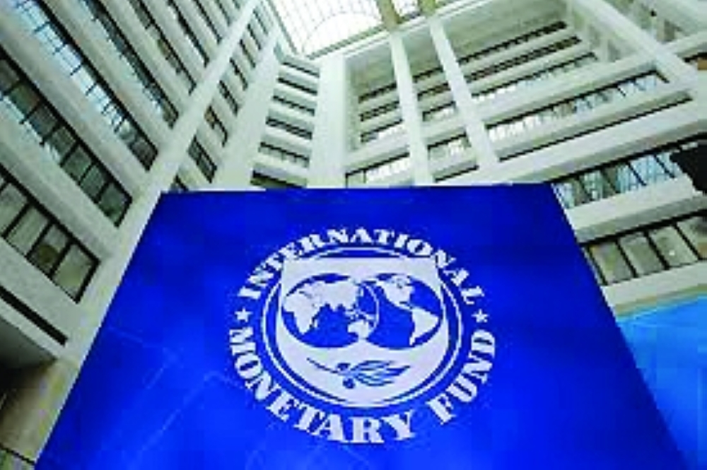 The International Monetary Fund logo is seen during the IMF/World Bank spring meetings in Washington. — Reuters