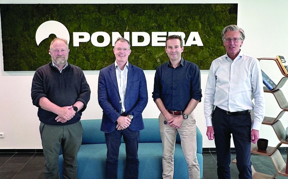 Representatives of Five Elements and Pondera Consult firming up their partnership in the Netherlands recently