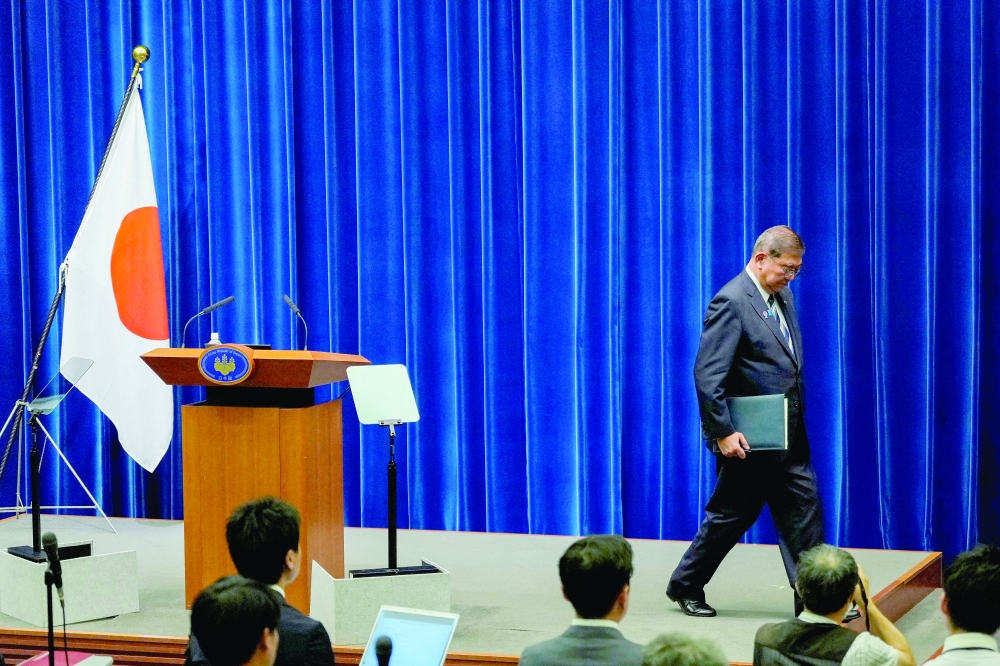 Japanese PM Shigeru Ishiba attends a press conference as he announces his resignation, in Tokyo. — Reuters