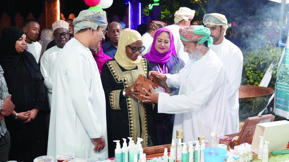 The forum features an exhibition of products and fashions representing Omani heritage