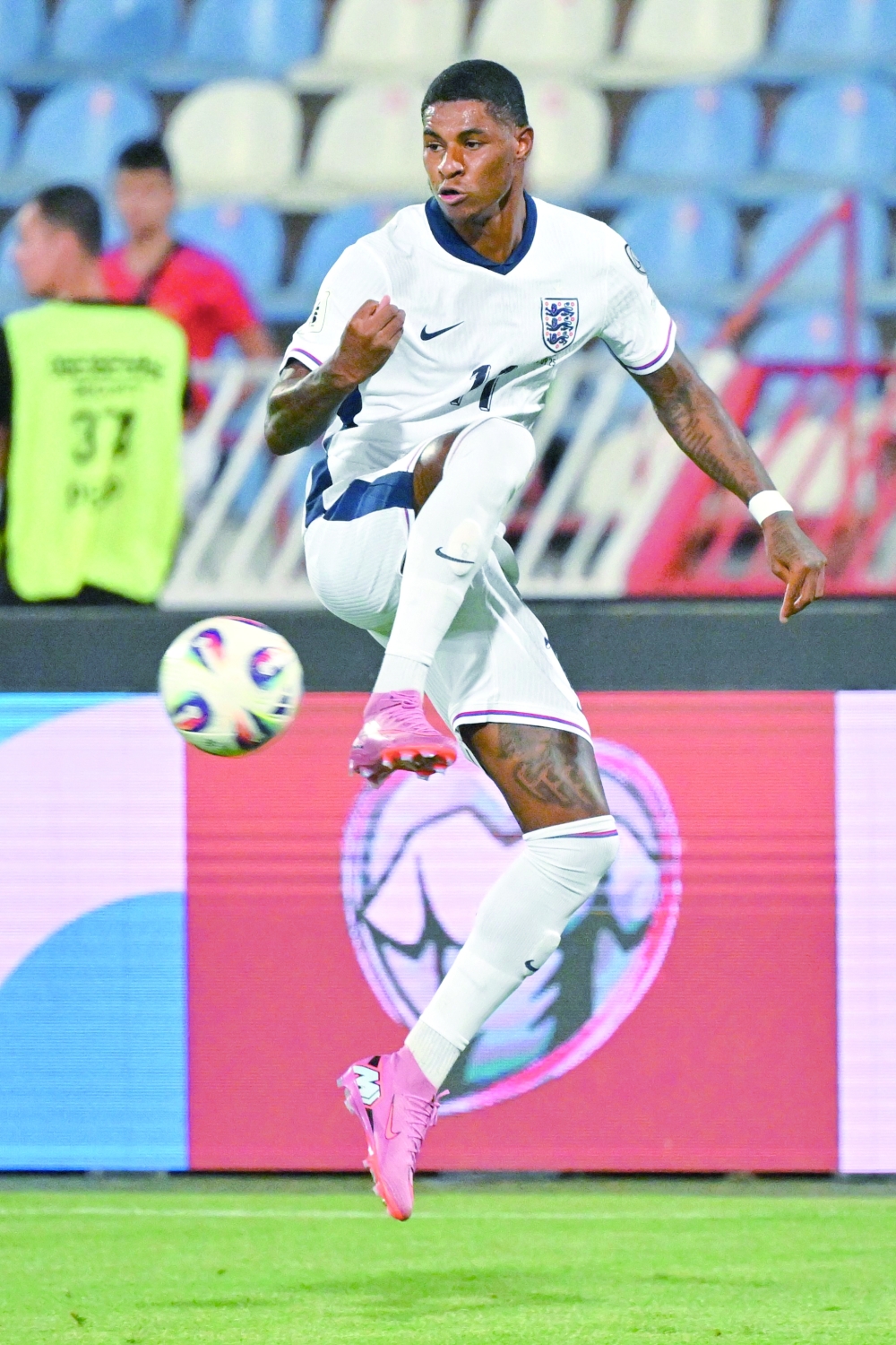 England's striker Marcus Rashford controls the ball during the 2026 Fifa World Cup European Qualifiers Group K football match between Serbia and England, at the Rajko Mitic Stadium in Belgrade. — AFP