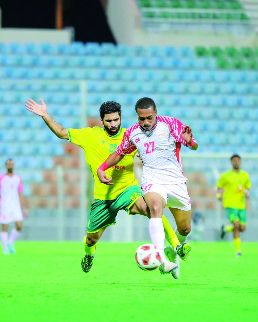 Seeb and Oman Club players in action.