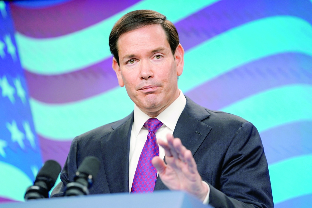 US Secretary of State Marco Rubio gestures at a press conference, in Israel. — Reuters 