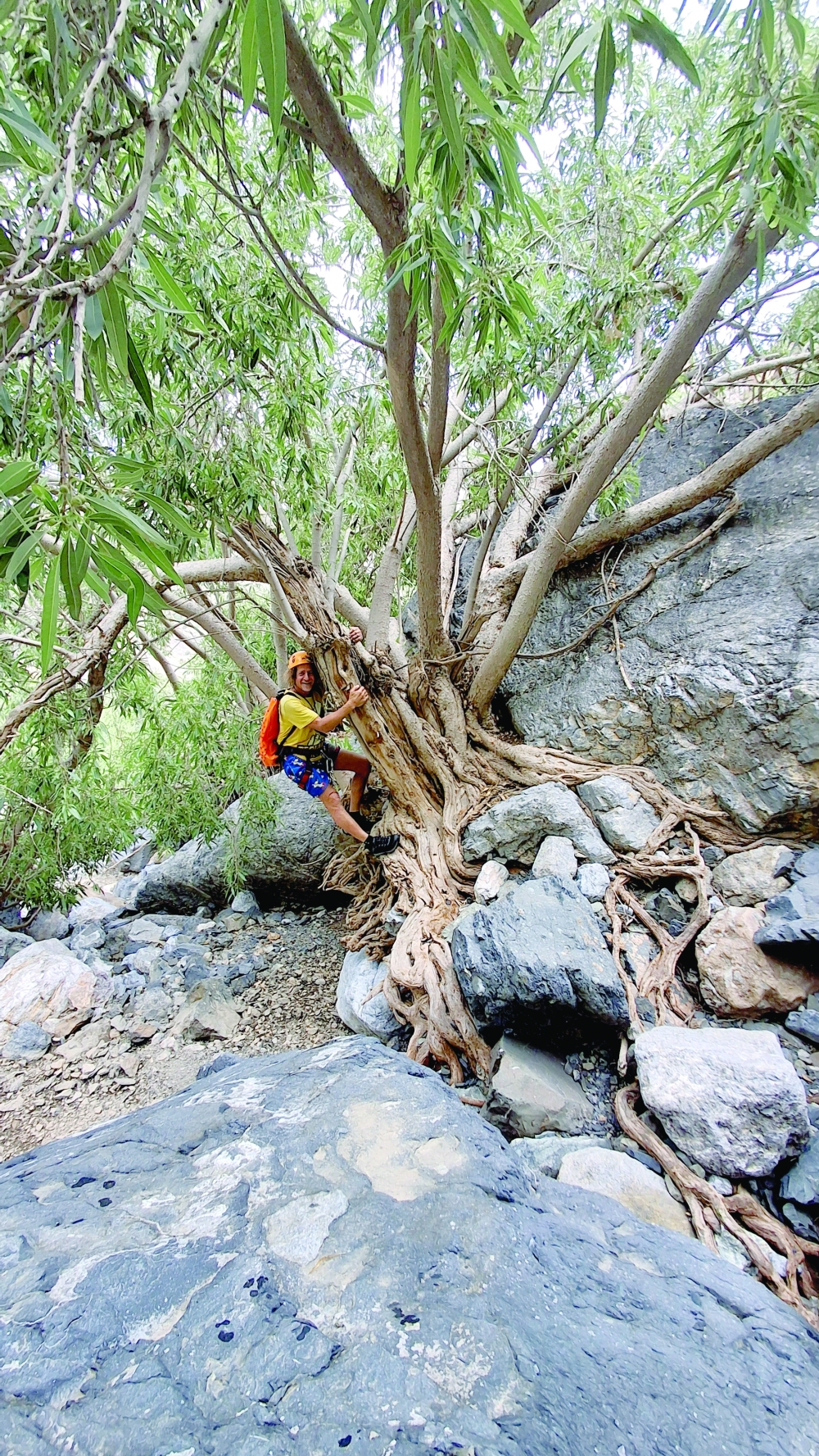 The thrill of creating a new canyon route in Wadi al Bawarid