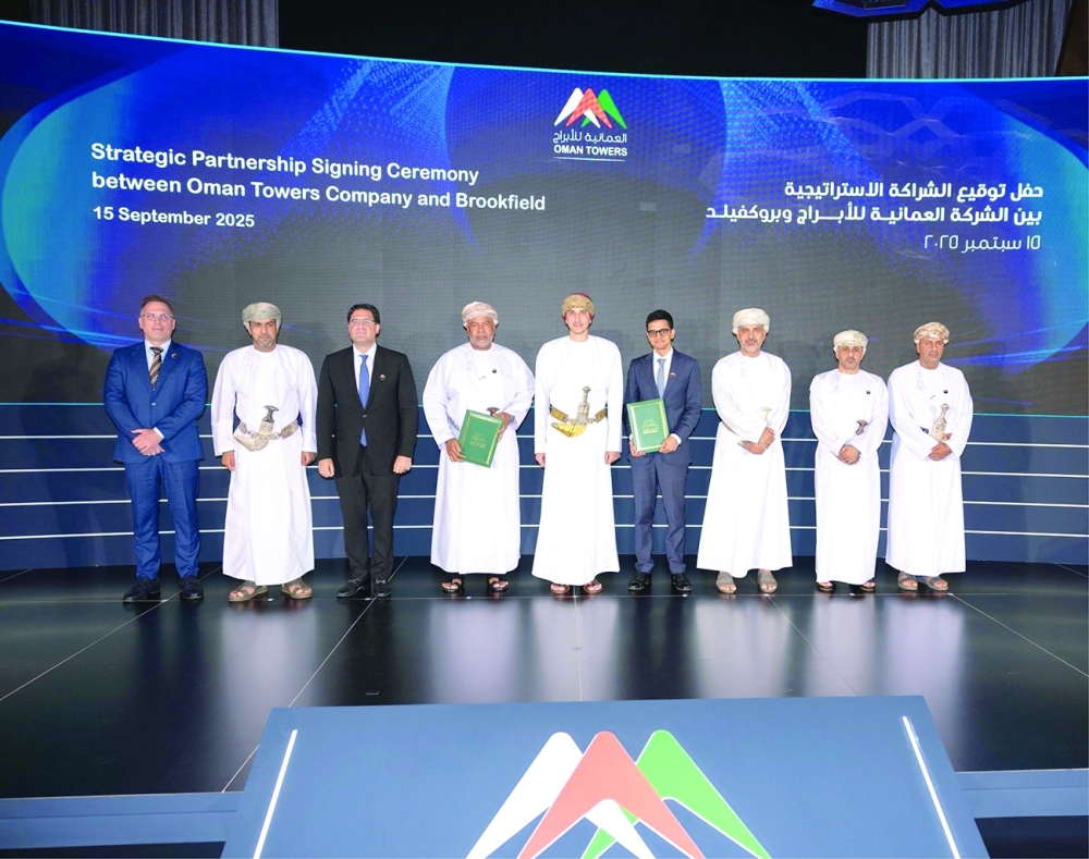 Dignitaries and representatives at the ceremony hosted by Oman Towers over the weekend.