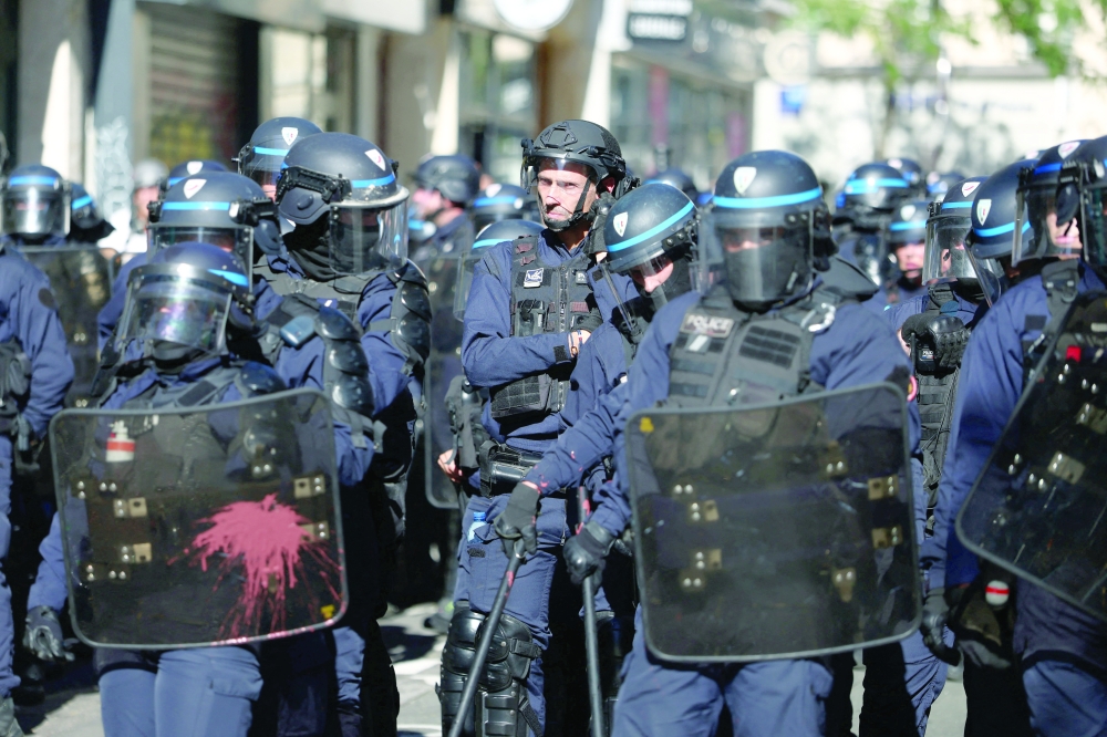 Clashes with protesters at a demonstration in Paris as part of a day of nationwide strikes and protests against the government and cuts in the next budget, with supporters of the 'Bloquons Tout' movement, France. - Reuters