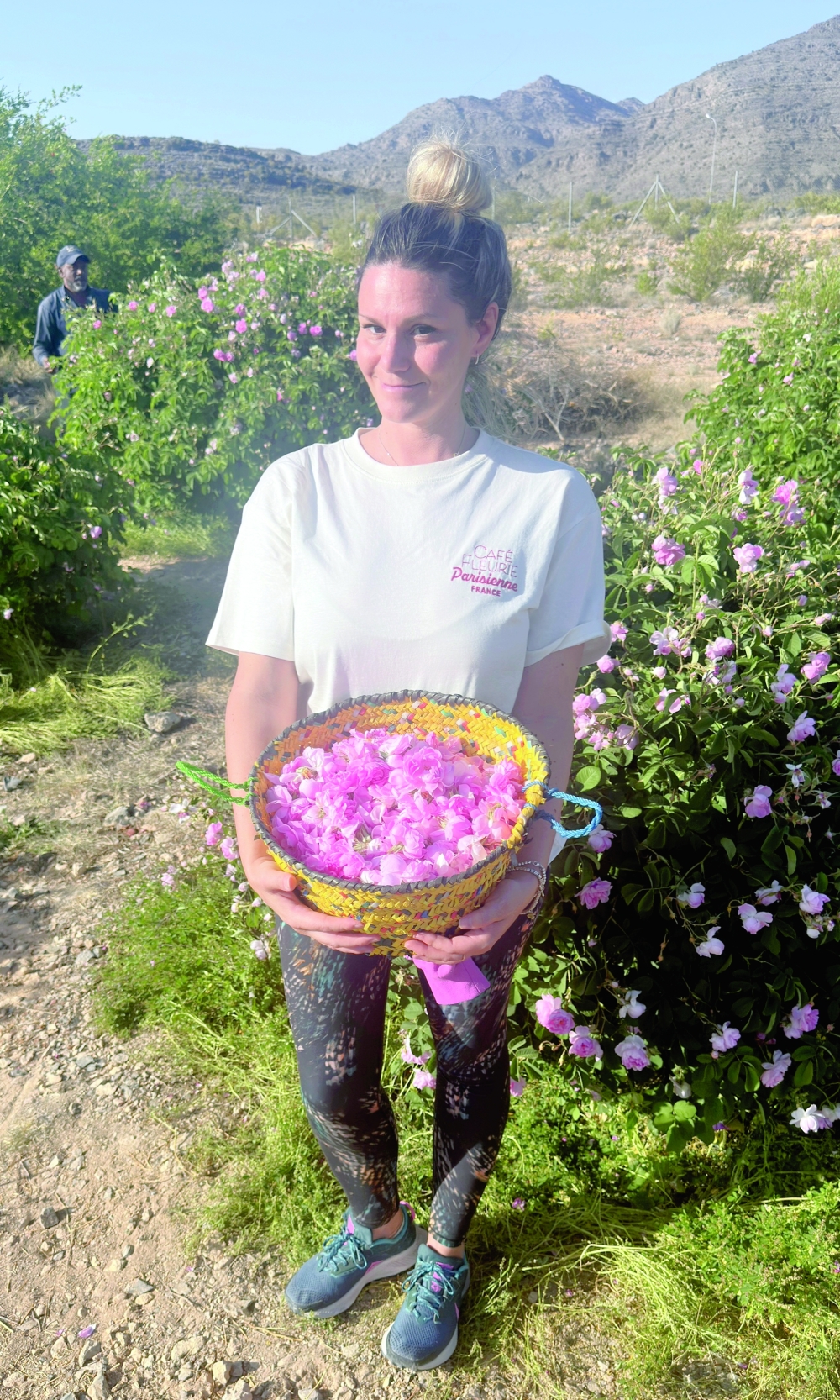 Nicoletta Vittori during the rose harvest season in Al Jabal Al Akhdhar